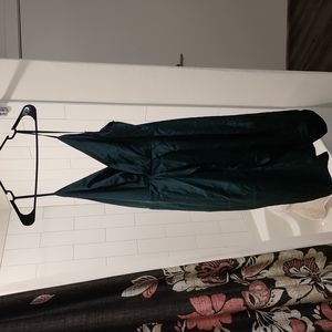 2X Forrest Green Satin Assymetrical Dress from Cider